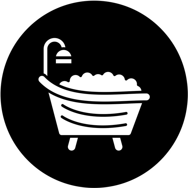 Diseño vectorial del estilo del icono de la bañera