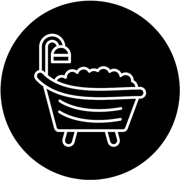 Diseño vectorial del estilo del icono de la bañera