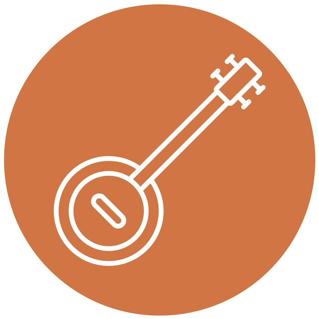 Diseño vectorial Estilo de icono de Banjo