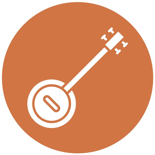 Diseño vectorial Estilo de icono de Banjo