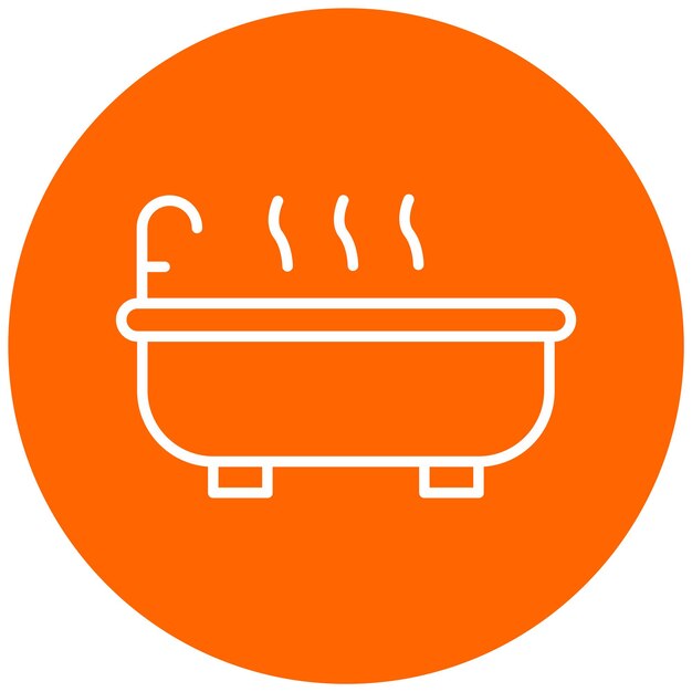 Diseño vectorial de estilo de icono de baño caliente