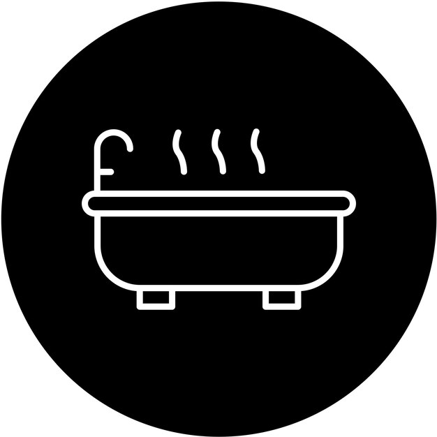 Diseño vectorial de estilo de icono de baño caliente