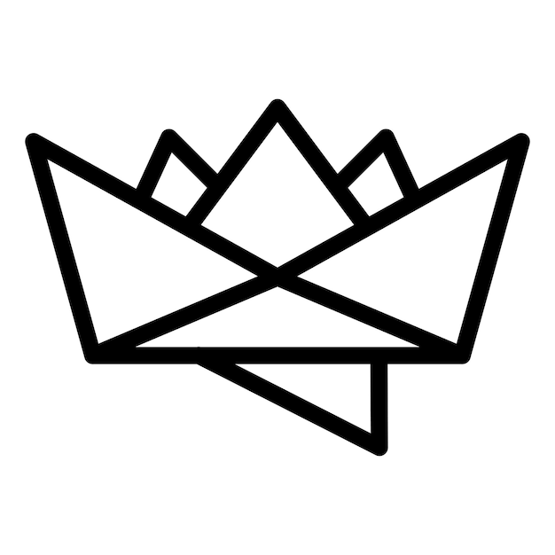 Diseño vectorial Estilo del icono del barco de papel