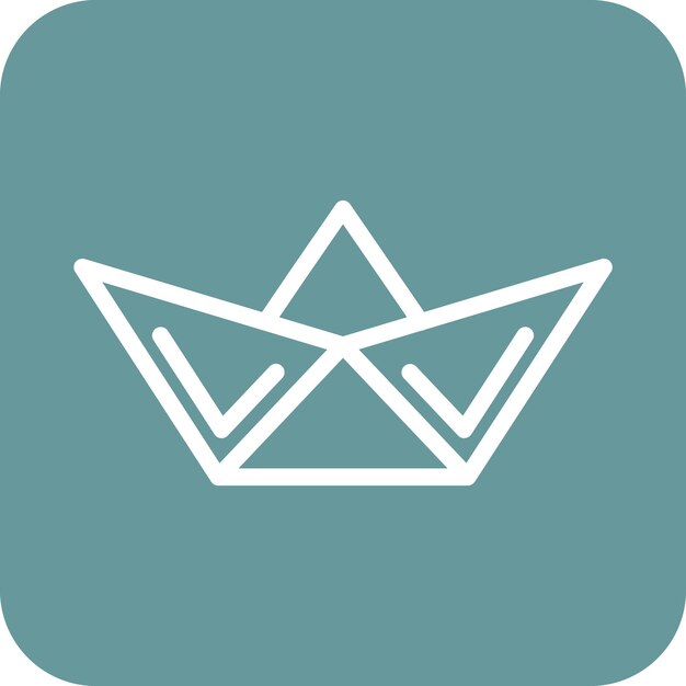 Diseño vectorial Estilo del icono del barco de papel