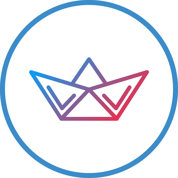 Diseño vectorial Estilo del icono del barco de papel