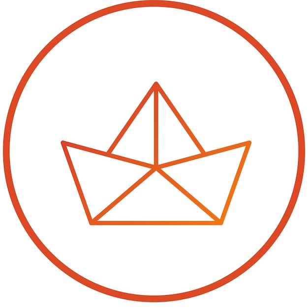 Diseño vectorial Estilo del icono del barco de papel