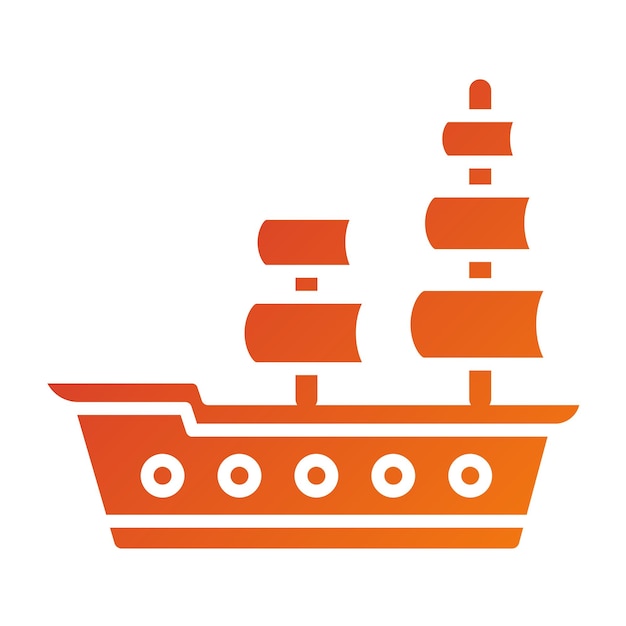 Diseño vectorial Estilo del icono del barco pirata