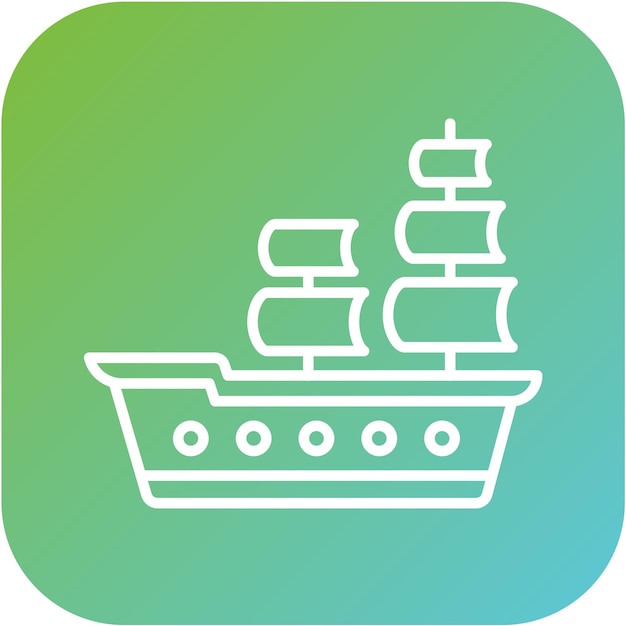 Diseño vectorial Estilo del icono del barco pirata