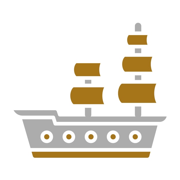 Diseño vectorial Estilo del icono del barco pirata
