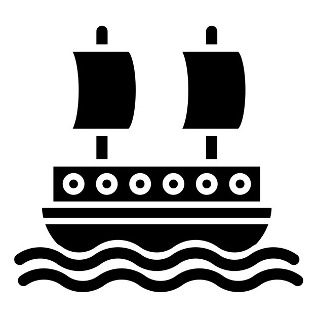 Diseño vectorial Estilo del icono del barco pirata