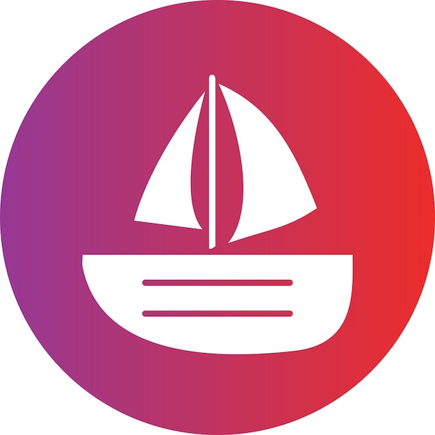 Diseño vectorial de estilo de icono de barco a vela