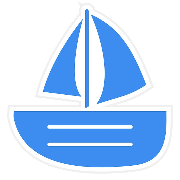 Diseño vectorial de estilo de icono de barco a vela
