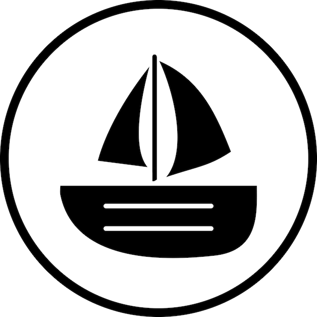 Diseño vectorial de estilo de icono de barco a vela