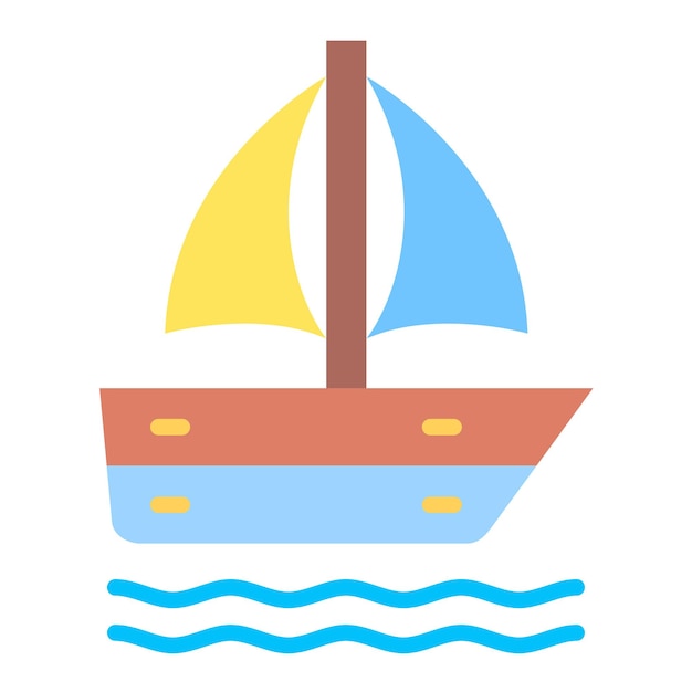 Diseño vectorial de estilo de icono de barco a vela