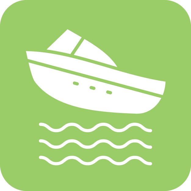 Diseño vectorial Estilo del icono del barco de velocidad