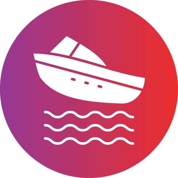 Diseño vectorial Estilo del icono del barco de velocidad