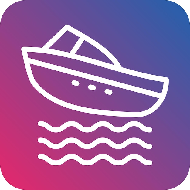 Diseño vectorial Estilo del icono del barco de velocidad