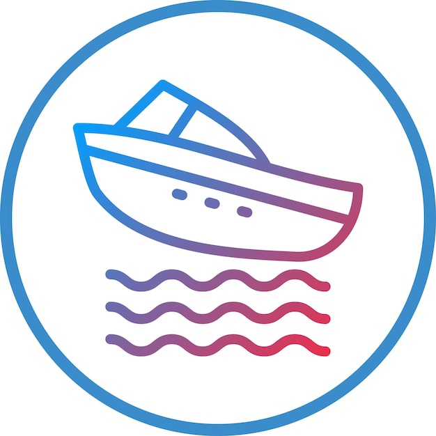 Diseño vectorial Estilo del icono del barco de velocidad