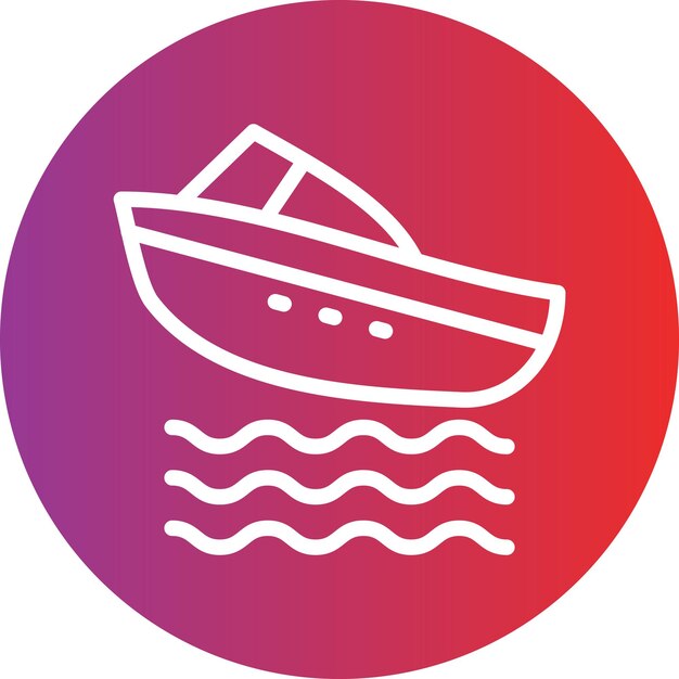 Diseño vectorial Estilo del icono del barco de velocidad