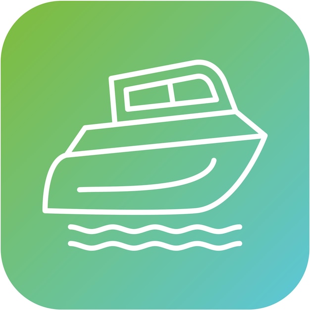 Diseño vectorial Estilo del icono del barco de velocidad