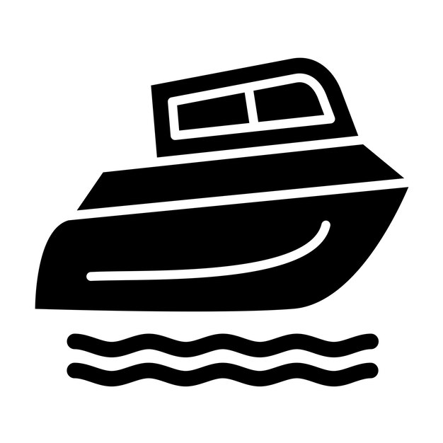 Diseño vectorial Estilo del icono del barco de velocidad