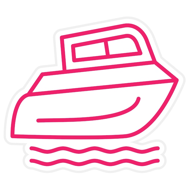 Diseño vectorial Estilo del icono del barco de velocidad