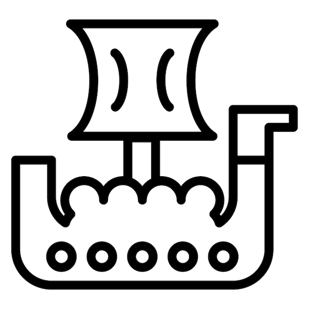 Diseño vectorial Estilo del icono del barco vikingo