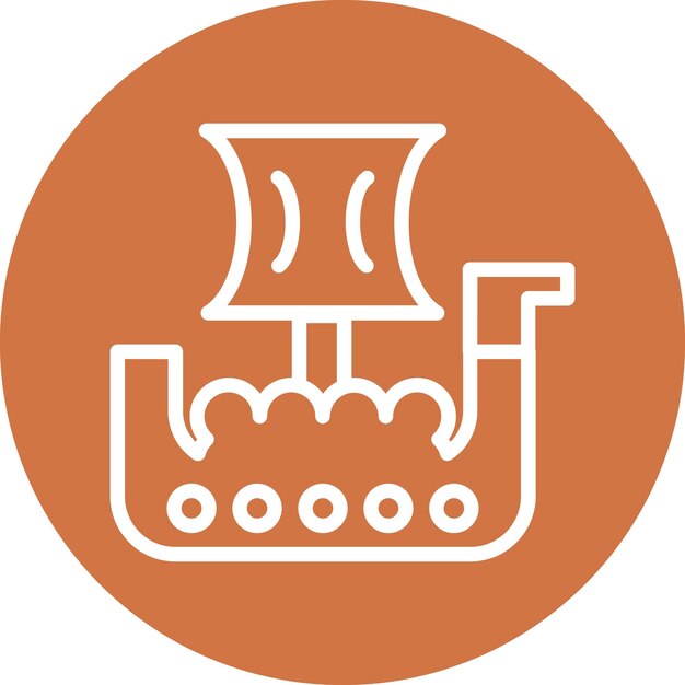Diseño vectorial Estilo del icono del barco vikingo