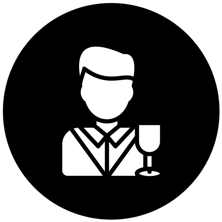 Vector diseño vectorial estilo del icono del barman