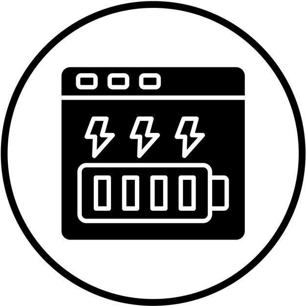 Diseño vectorial Estilo del icono de la barra de energía