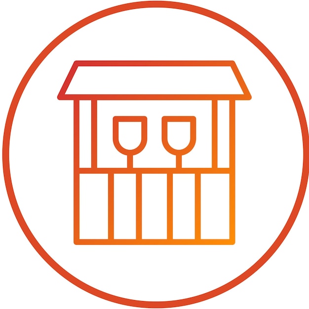 Diseño vectorial del estilo del icono de la barra de playa