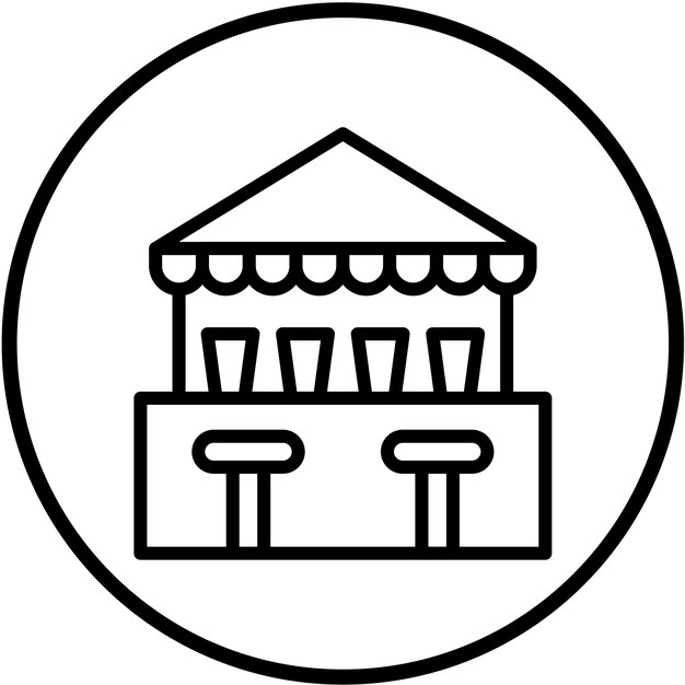 Diseño vectorial del estilo del icono de la barra de playa