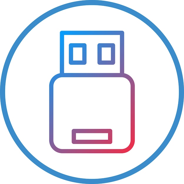 Diseño vectorial del estilo del icono de la barra USB