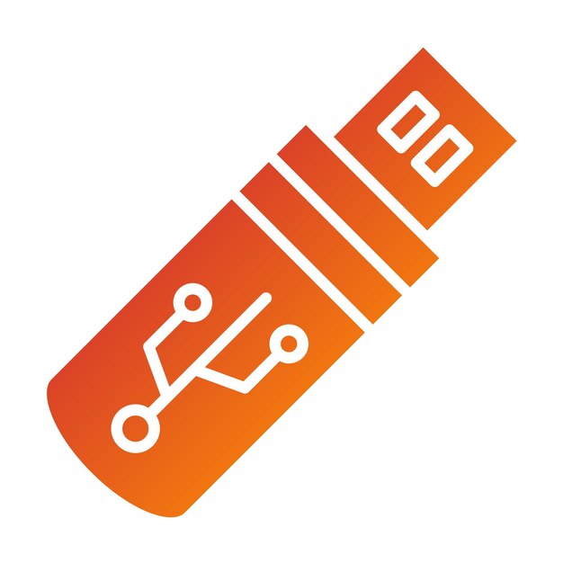 Diseño vectorial del estilo del icono de la barra USB