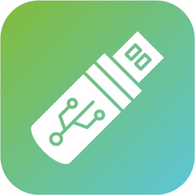 Diseño vectorial del estilo del icono de la barra USB