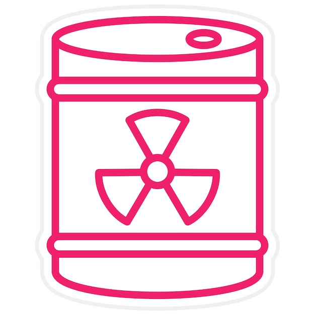 Diseño vectorial Estilo del icono del barril radiactivo