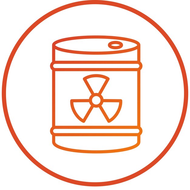 Diseño vectorial Estilo del icono del barril radiactivo