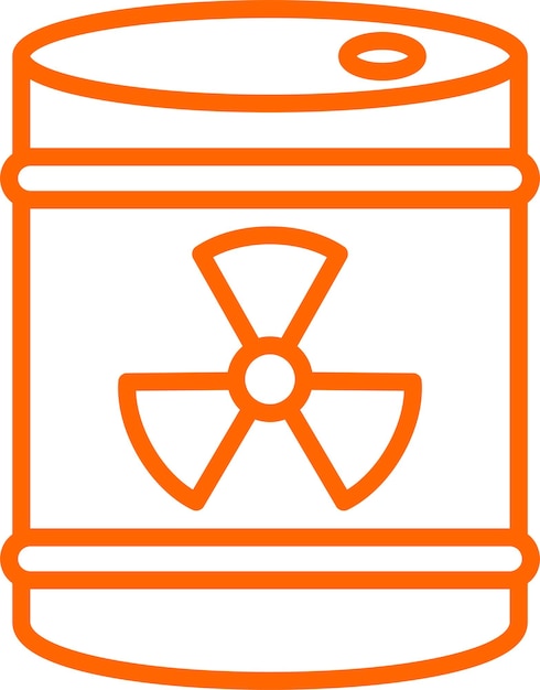 Diseño vectorial Estilo del icono del barril radiactivo