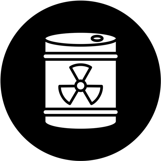 Diseño vectorial Estilo del icono del barril radiactivo