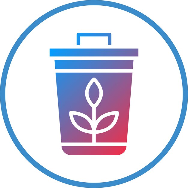 Diseño vectorial Estilo del icono de basura de la planta