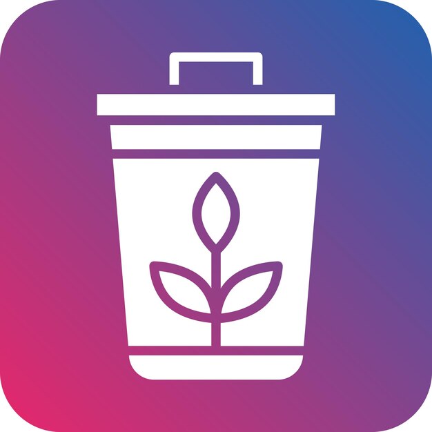Diseño vectorial Estilo del icono de basura de la planta