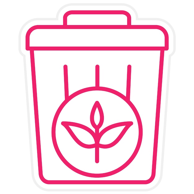 Diseño vectorial Estilo del icono de basura de la planta