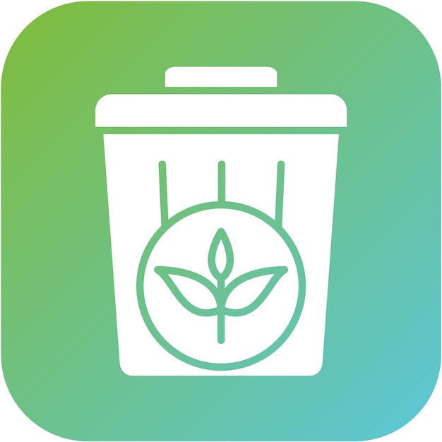 Diseño vectorial Estilo del icono de basura de la planta