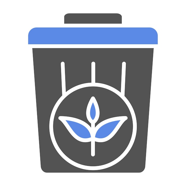Diseño vectorial Estilo del icono de basura de la planta