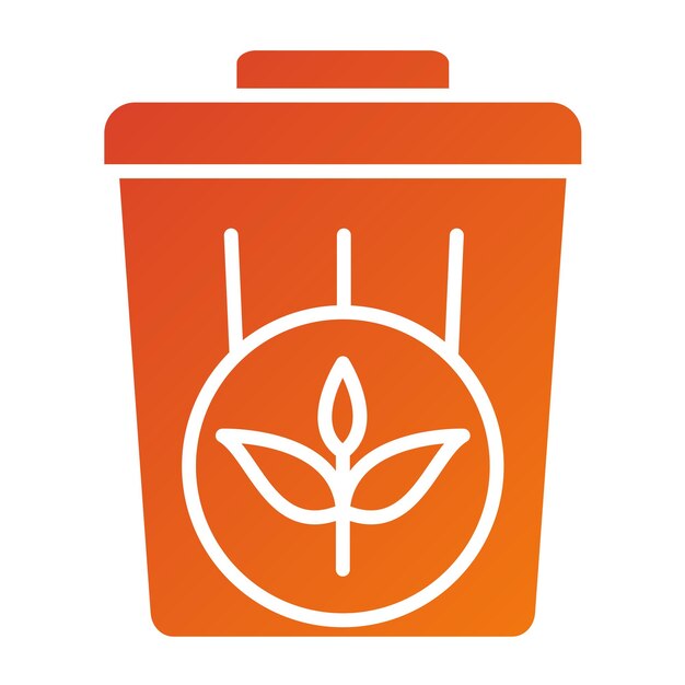 Diseño vectorial Estilo del icono de basura de la planta