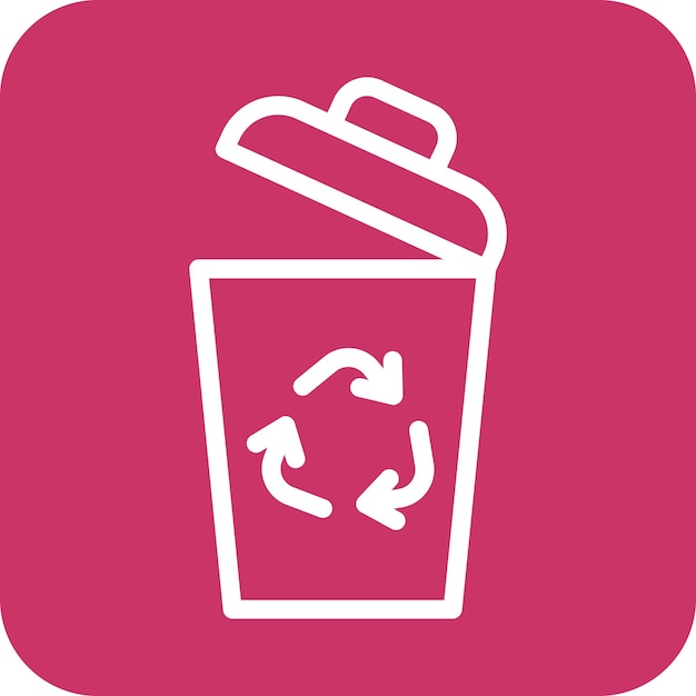 Diseño vectorial Estilo del icono de la basura de reciclaje