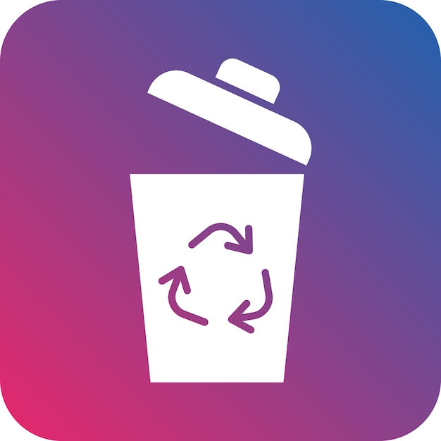 Diseño vectorial Estilo del icono de la basura de reciclaje