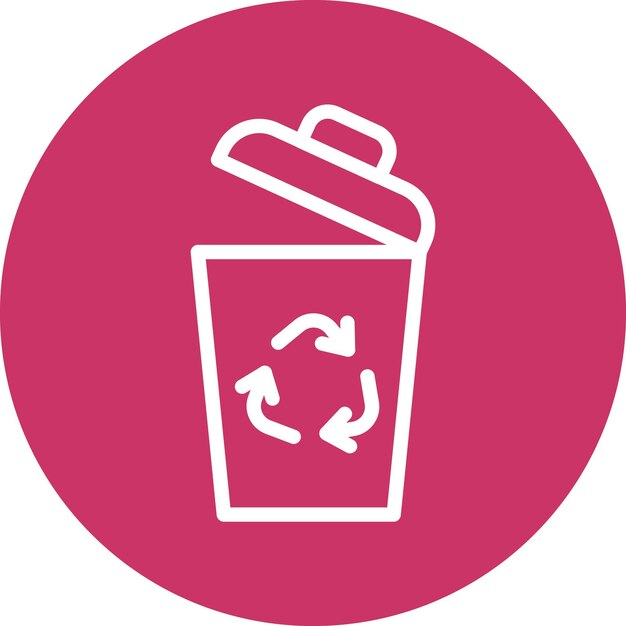 Diseño vectorial Estilo del icono de la basura de reciclaje