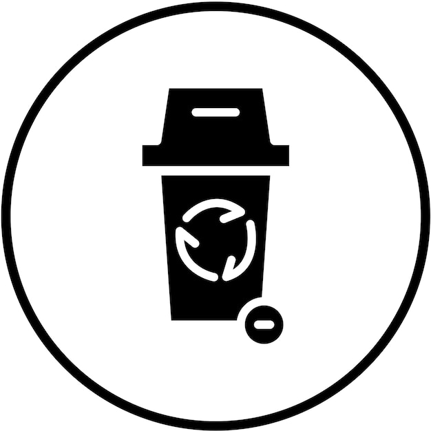 Diseño vectorial Estilo del icono de la basura de reciclaje