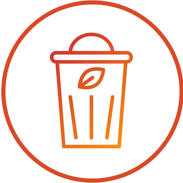Diseño vectorial Estilo del icono de basura verde